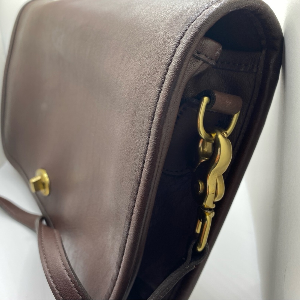 Vintage Coach New York Leather Crossbody Clutch 80’s Professional Restored Mocha - Picture 3 of 11